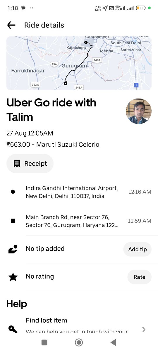 this_izRaj's tweet photo. A big scam is going on by uber drivers, an hour ago I booked a cab from Delhi airport to gurugram sector 76 while booking the cab fare showed 663 and while ending the trip it bounced to 1389 which I paid to the driver,which is absurd!
I want my refund @Uber_India @UberIN_Support https://t.co/7IemAUkJEB
