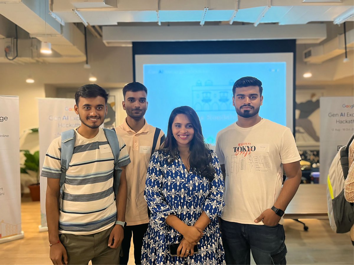MandarD3404's tweet photo. Explored cutting-edge AI innovations and networked with industry pros at the 🤖Gen AI Exchange Hackathon Roadshow in Pune! 🌟 The event was a hub of creativity and collaboration, showcasing the future of tech through real-world AI applications. #genaiexchangehackathon #Devfolio https://t.co/Lw9r4068mK