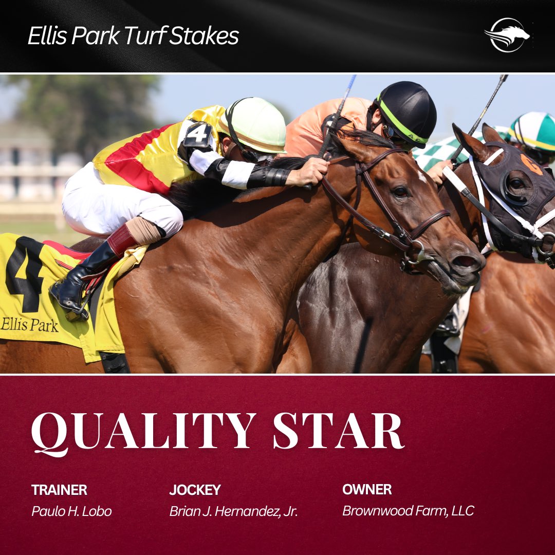 Congratulations to the connections of Quality Star on their win in the Ellis Park Turf Stakes!