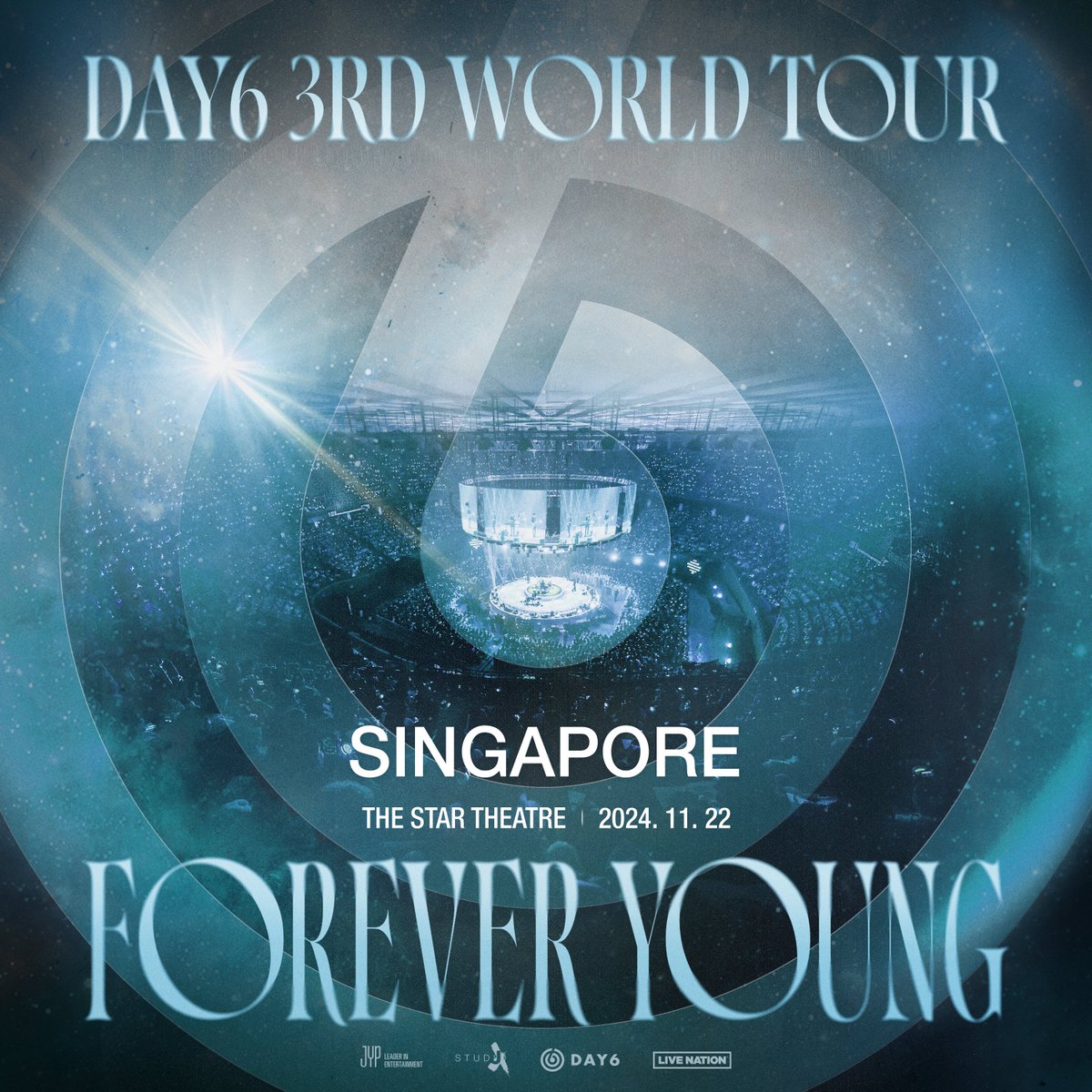 OneProductionSG's tweet photo. 📢 𝐃𝐀𝐘𝟔 𝟑𝐑𝐃 𝐖𝐎𝐑𝐋𝐃 𝐓𝐎𝐔𝐑 <𝐅𝐎𝐑𝐄𝐕𝐄𝐑 𝐘𝐎𝐔𝐍𝐆> 𝐢𝐧 𝐒𝐈𝐍𝐆𝐀𝐏𝐎𝐑𝐄 🇸🇬

📅 22 Nov 2024 (Fri), 7pm
📍 The Star Theatre

𝑭𝒐𝒖𝒓𝒆𝒗𝒆𝒓 𝑭𝒐𝒖𝒓, 𝐅𝐎𝐑𝐄𝐕𝐄𝐑 𝐘𝐎𝐔𝐍𝐆 🩵 After 5 long years, @day6official is finally coming back to Singapore!

🍀 𝐌𝐚𝐬𝐭𝐞𝐫𝐜𝐚𝐫𝐝 𝐏𝐫𝐞𝐬𝐚𝐥𝐞:
• 03/09 (Tue), 2pm - 11:59pm
Simply complete the ticket purchase using a valid Mastercard. Visit https://t.co/PlWE776p3j for more info.

🍀 𝐋𝐢𝐯𝐞 𝐍𝐚𝐭𝐢𝐨𝐧 𝐏𝐫𝐞𝐬𝐚𝐥𝐞:
• 04/09 (Wed), 2pm - 11:59pm
Register for a FREE membership via https://t.co/0iLzL7YEMW to access the exclusive presale!⁠

🍀 𝐆𝐞𝐧𝐞𝐫𝐚𝐥 𝐒𝐚𝐥𝐞: 05/09 (Thu), 2pm onwards via https://t.co/N4oaERNMAR / hotline +65 3158 8588

✨ 𝐕𝐈𝐏 𝐄𝐧𝐭𝐢𝐭𝐥𝐞𝐦𝐞𝐧𝐭𝐬:
- Best seats in the house
- ⁠Access to Soundcheck Party
- ⁠VIP Laminate & Lanyard
- Photocard Set
- Signed Poster Lucky Draw (70 pax)

✨ 𝐂𝐀𝐓 𝟏 𝐁𝐞𝐧𝐞𝐟𝐢𝐭:
- Signed Poster Lucky Draw (30 pax)

🎼 𝐖𝐞𝐥𝐜𝐨𝐦𝐞 𝐭𝐨 𝐭𝐡𝐞 𝐬𝐡𝐨𝐰 ~
🎫: https://t.co/fFEfT130Ay

#DAY6 #데이식스
#DAY6_3RD_WORLDTOUR
#DAY6_3RD_WORLDTOUR_SG
#FOREVER_YOUNG
#FOREVER_YOUNG_SG
#Band_Aid

——————
‼️ We would like to caution members of the public against purchasing tickets from unauthorized sellers or 3rd party websites. By purchasing tickets through these non-authorized points of sale, buyers take on the risk that the validity of the tickets cannot be guaranteed, with no refunds possible.⁠