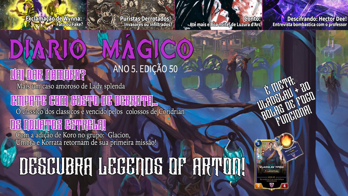 luxwizard's tweet photo. Escola de magia e uma das coisas que eu mais gosto de narrar, e a mesa de Academia Arcana tem me dado uns surtos de criatividade. 

O jornal da escola foi um desses (como homenagem a Dragão brasil). Diario Magico compila os ultimos acontecimentos da mesa e ainda trás fofocas https://t.co/oMMvxA3g47