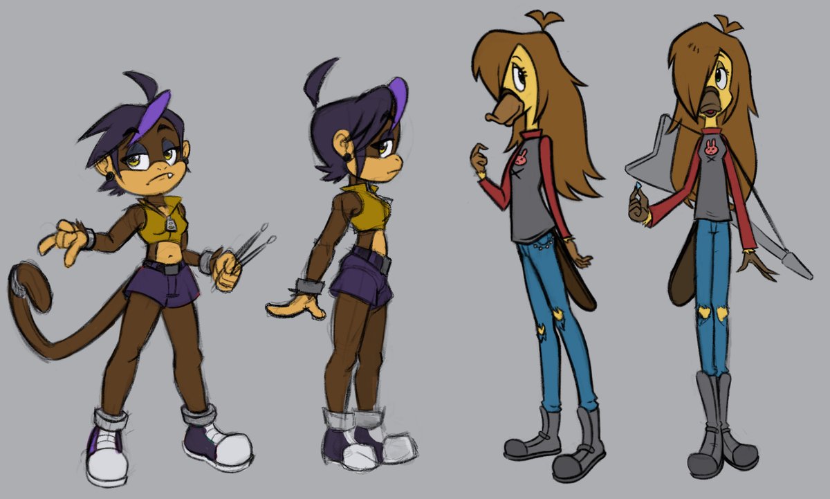 InsaneDingo's tweet image. A little more
.
#dialow #Paz #platypus #Mona #monkey #characterdesign #process #insanedingo