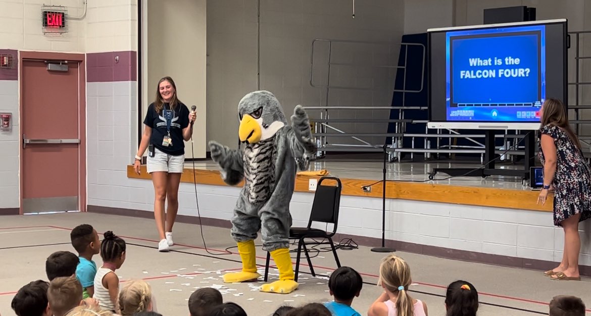 Ss reviewed #grahamfalcon behavior expectations today with a fun game show! Freddy Falcon dropped into the K-2 assembly to cheer on the students. #foreverfalcons #be204 <a href="/WitkowskiRachel/">Rachel Witkowski</a> <a href="/ipsd204/">Indian Prairie 204</a>