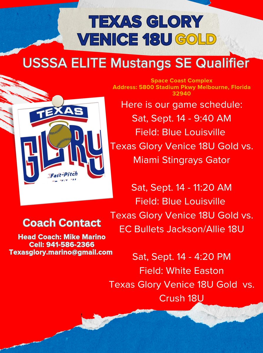 Texas Glory Venice 18U Gold - Marino tweet media