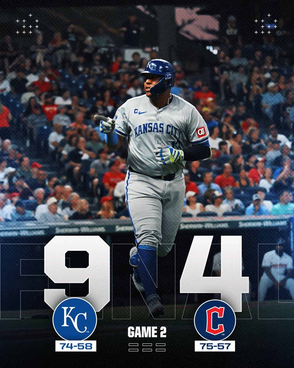 MLB's tweet photo. The @Royals sweep the doubleheader and sit just one game out of first place in the AL Central! https://t.co/8i0HMrjQ7L