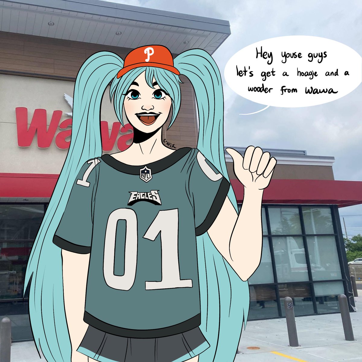 cwiz_art's tweet image. Philadelphia Miku