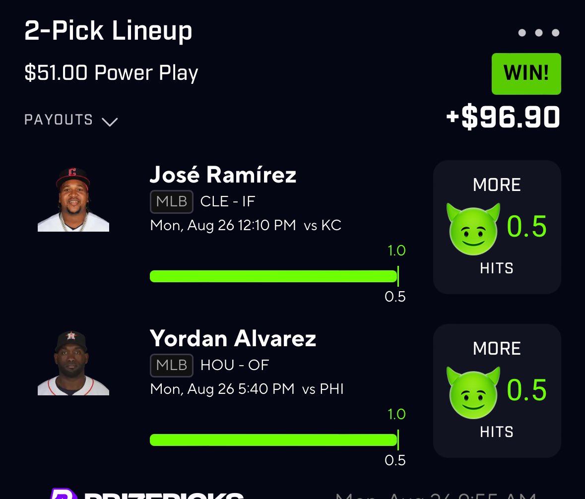 PrizePicksPapa's tweet photo. Nice lil sweep on PP today 🧹💰🫡

Said we needed some ez BR builders to start the week off and they were 💯

Keepin it moving for Taco Tuesday and of course a new ladder challenge? 🌮🪜

All slips 30% off 
https://t.co/JrdTUcWVy9

Veggie a day keeps deposits away! 🥦🧠 https://t.co/hwzaSTgUeE