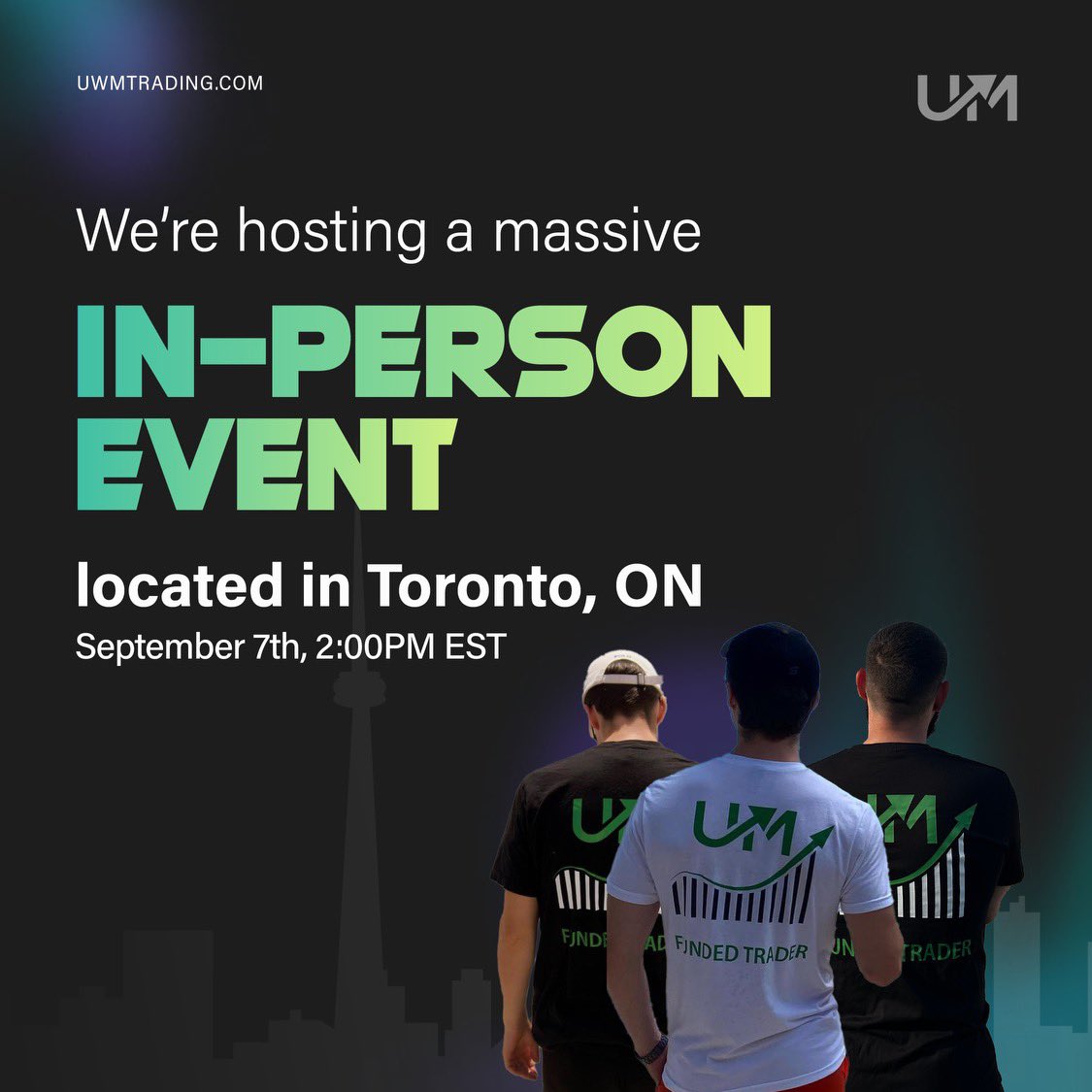 Come see us! 🏆💚 
Free Education + Giveaways 

uwmtrading.com