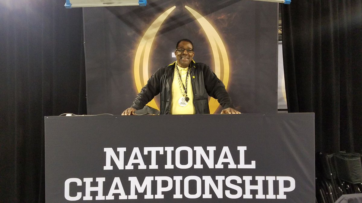 JHornMIAA's tweet image. My pops sent me this text and photos tonight. "Watching a replay of the 2020 National Championship Game between @ClemsonFB and @LSUfootball. A great experience." 
I'm glad he was able to join me for the @CFBPlayoff in New Orleans. He forgets the wait for @Uber after 🤣. #famfirst