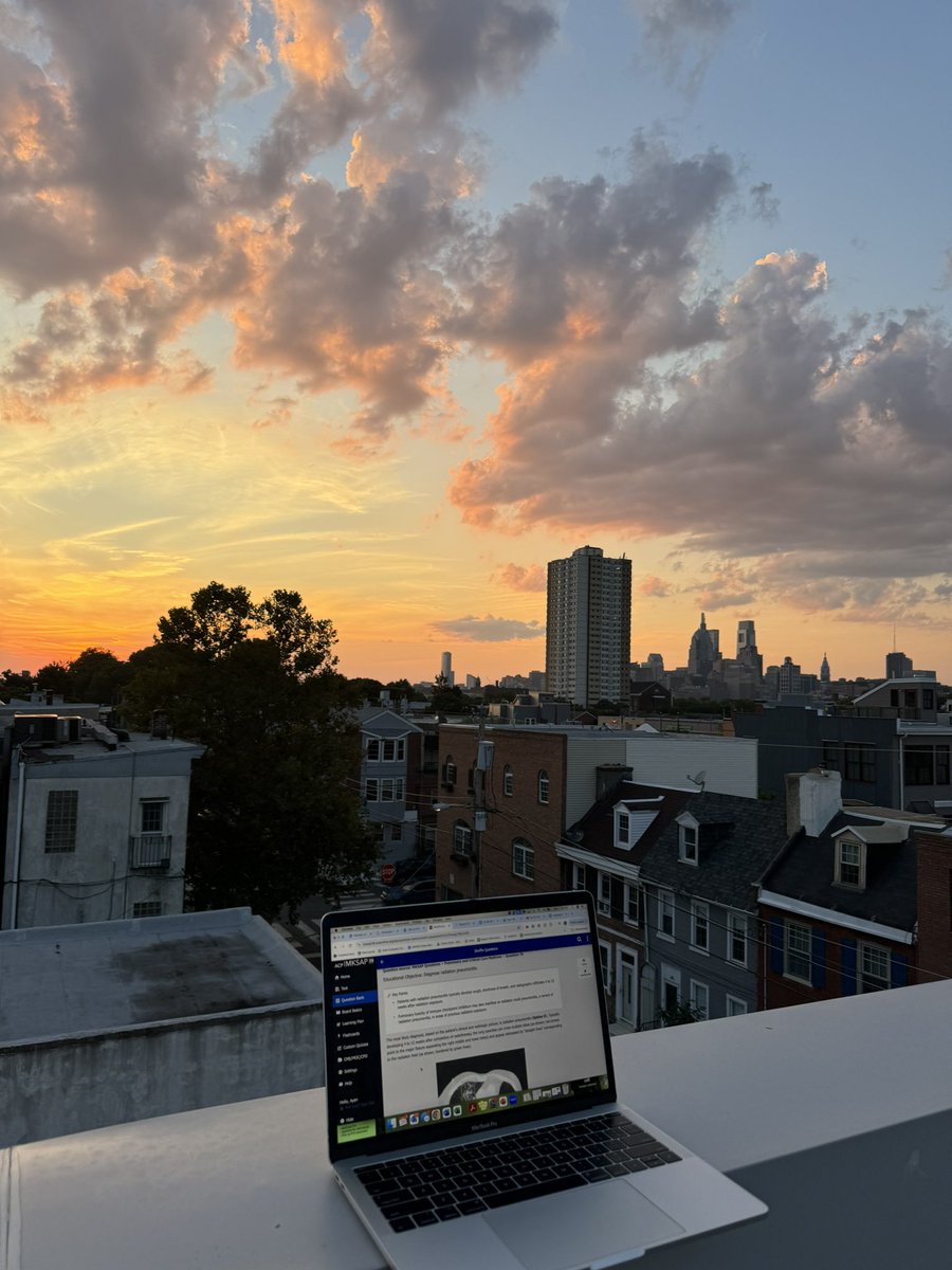 Switching up my board review studying spot to enjoy this summer night 😍