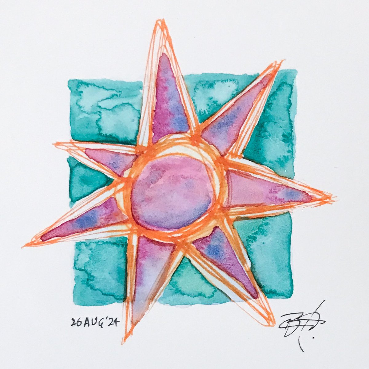 These colors sing to me. 
 <a href="/OutruntheSunInc/">Outrun the Sun</a>  #experiment #art #dailyart #dailypainting #letterstomymother #watercolor