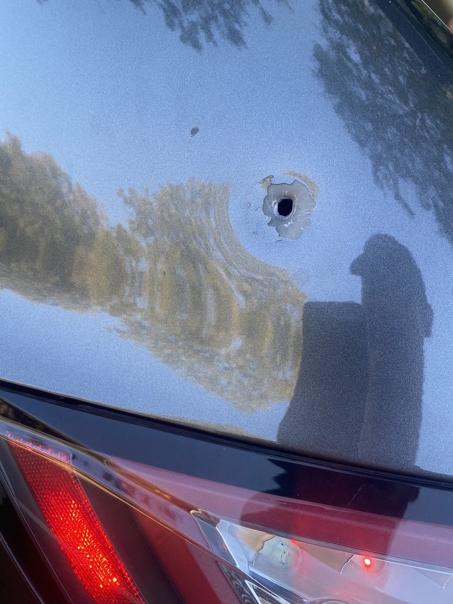 jaxonlon's tweet photo. my car is literally bulletproof #ford #builtfordtough $F https://t.co/LRaX3MLljp