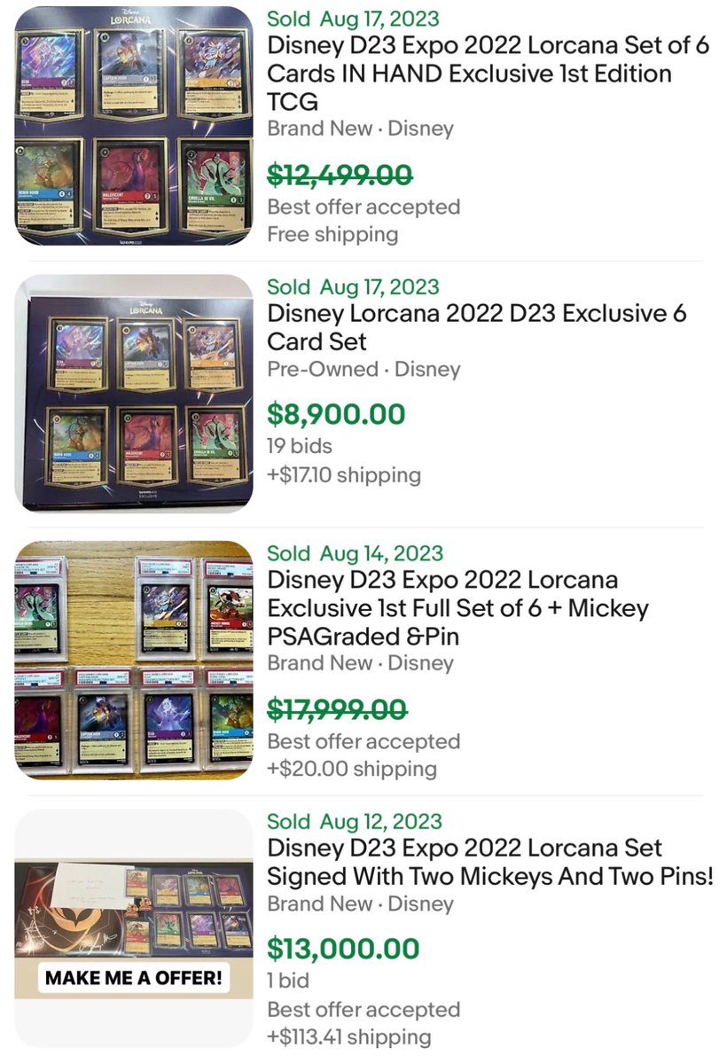 And these are just a few examples from this year.

In 2022 they were selling these Lorcana sets for $50… yes, $50.