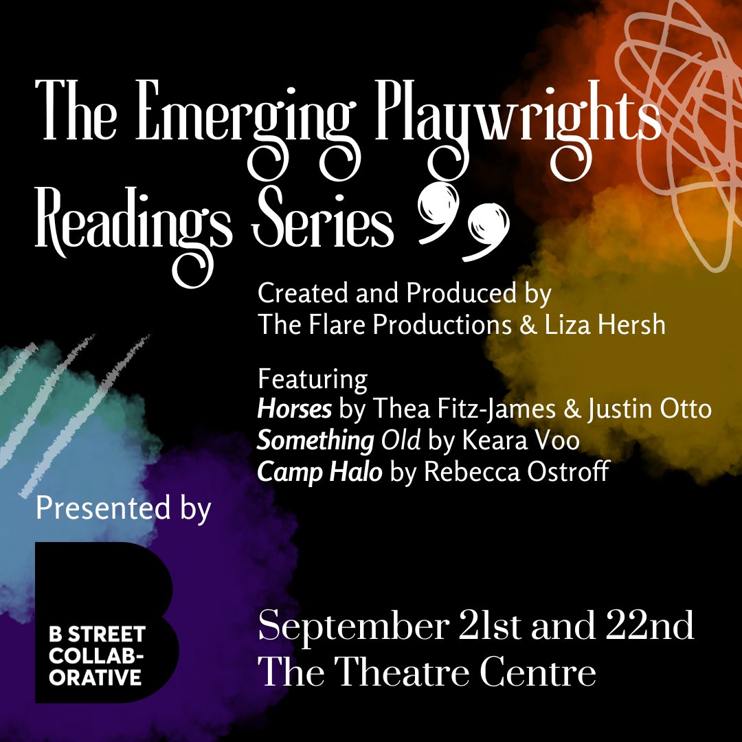 B Street is delighted to present The Flare Productions' Emerging Playwrights Reading Series, running Sept 21 &amp; 22!

Join us in supporting this wonderful initiative via their fundraiser - you could even win a prize for your donation! shorturl.at/oXmRE