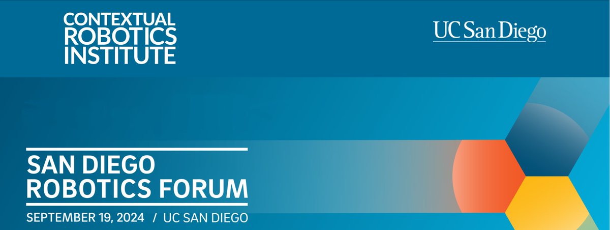 UCSD Engineering (@ucsdjacobs) on Twitter photo Join us Sept. 19 for our 9th annual Contextual Robotics Institute Forum! The theme is Embodied Intelligence, examining the confluence of AI and interaction with the physical world. Featuring roboticists from <a href="/agilityrobotics/">Agility Robotics</a>, <a href="/EmbodiedInc/">Embodied, Inc.</a> and <a href="/UCSanDiego/">UC San Diego</a>: cri.ucsd.edu/forum Join us Sept. 19 for our 9th annual Contextual Robotics Institute Forum! The theme is Embodied Intelligence, examining the confluence of AI and interaction with the physical world. Featuring roboticists from <a href="/agilityrobotics/">Agility Robotics</a>, <a href="/EmbodiedInc/">Embodied, Inc.</a> and <a href="/UCSanDiego/">UC San Diego</a>: cri.ucsd.edu/forum