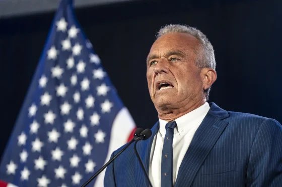 Why does RFK Jr always look like his daughter has just been murdered and he’s been dancing and crying all alone and his hair has suddenly turned shock white and he’s been singing “Mairzy doats and dozy doats” and he’s host to a spirit of pure malice named BOB? Anybody know?