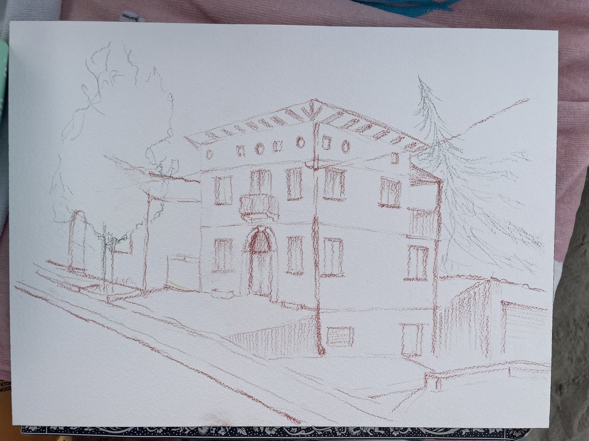 PaintwithLaura's tweet photo. After sketching it, I began to paint it. #DrawingAugust #Watercolours #Abruzzo #Controguerra #Italy https://t.co/l7EOrq6oBB