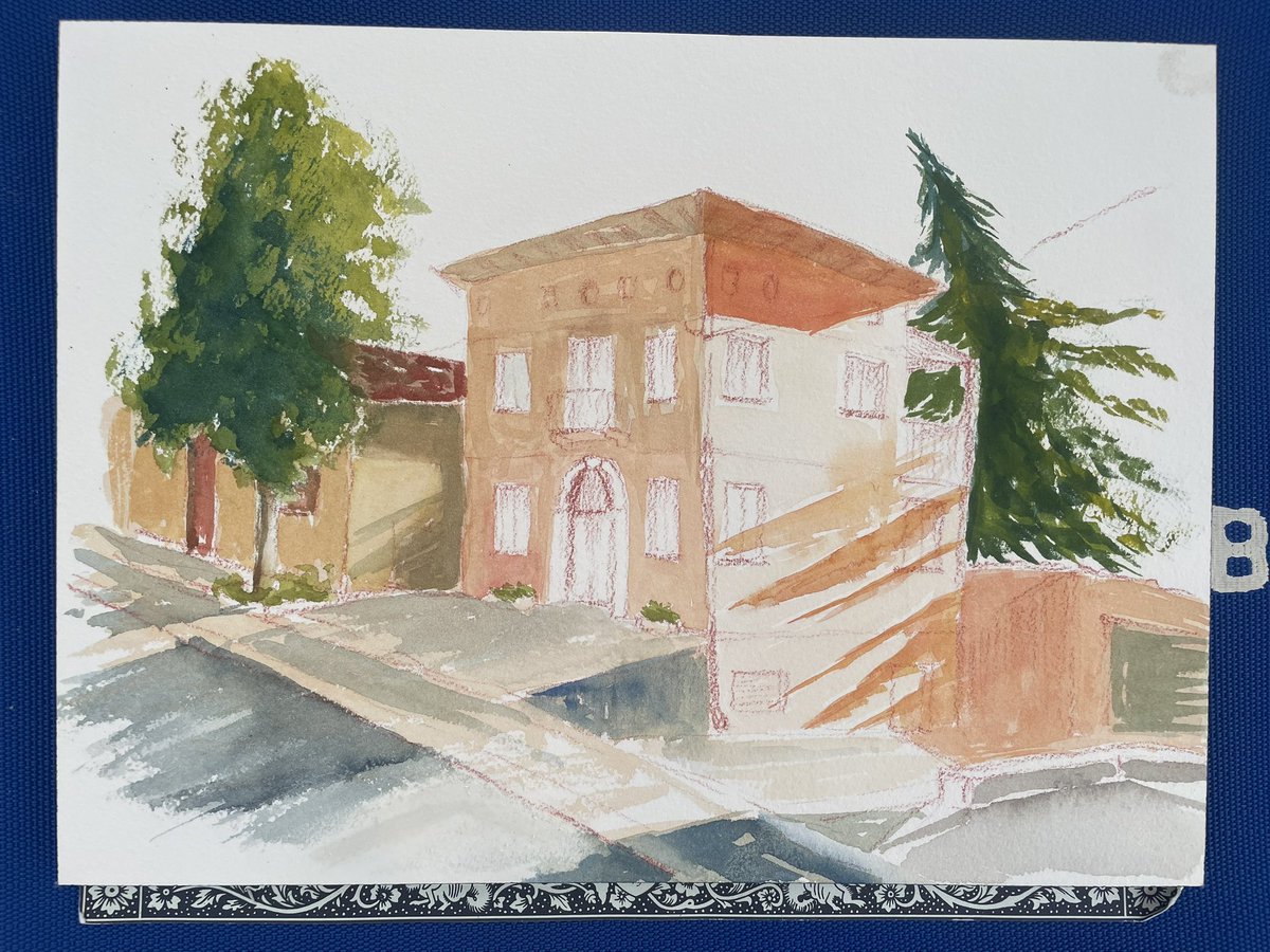 After sketching it, I began to paint it. #DrawingAugust #Watercolours #Abruzzo #Controguerra #Italy