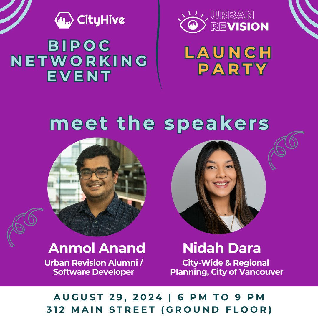 🌟 Join us on Aug 29 for an evening of networking with Anmol Anand and Nidah Dara, leaders in urban planning and civic governance. Connect and celebrate at 312 Main Street from 6:00 PM - 9:00 PM! 🔗 Register via …poc-networking-cityhive.eventbrite.ca