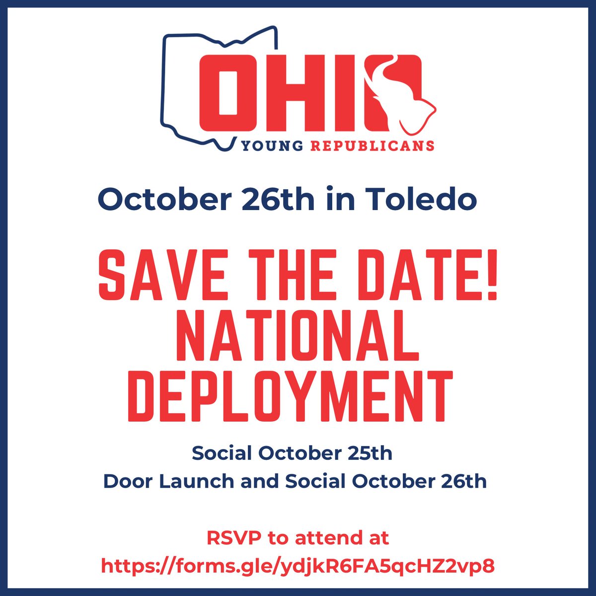 OhioYRs's tweet image. Please join us and @yrnational as we knock in the Toledo Ohio area for:
- @berniemoreno 
- @DerekMerrin
- @JoshWilliamsOH 

Looking forward to being with our friends @LucasCountyYRs!

Register here: forms.gle/fm1icAT71AUdKw…

#LeadRight #Knocktober