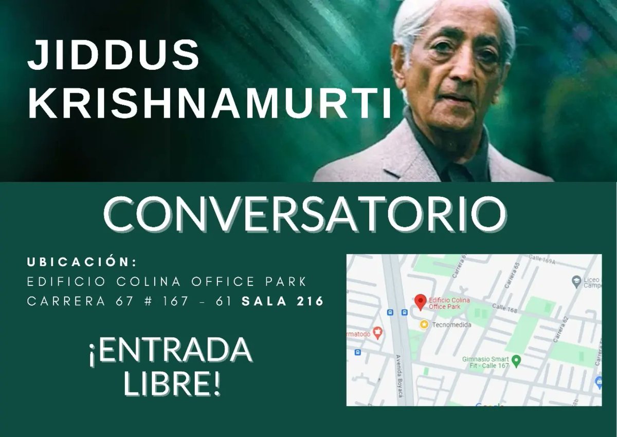 Tecnomedida's tweet photo. CONVERSATORIO
Los invitamos este jueves 29 de agosto a dialogar sobre las enseñanzas de Krishnamurti. 
¡ENTRADA LIBRE! https://t.co/LF7DLPvmN6
