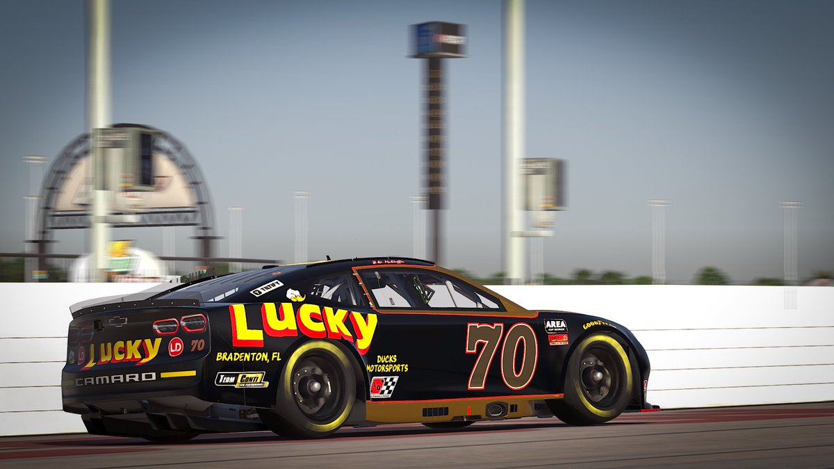 This one means a lot to the team! Throwing it back to the gritty <a href="/JDMcDuffie1/">J.D. McDuffie</a> with <a href="/AndrewPayne93/">Andrew Payne</a> #70 tonight in the <a href="/AREAiRacing/">AREA iRacing</a> Cup Series. Scheme thanks to <a href="/treyeidson/">Trey Eidson</a>. Featuring <a href="/TeamContigg/">Team Conti</a>, <a href="/_MealsOnWheels/">Meals on Wheels</a>, and <a href="/tiltify/">Tiltify</a>.