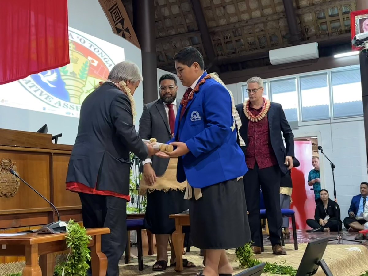 In his inaugural speech at the High-Level Intergenerational Dialogue with <a href="/antonioguterres/">António Guterres</a> , 11-year-old Prince Taufa'ahau shared the dreams of today’s children for 2050, when the #BluePacificStrategy is hoped to be fully realized. #PIFLM53 1/2