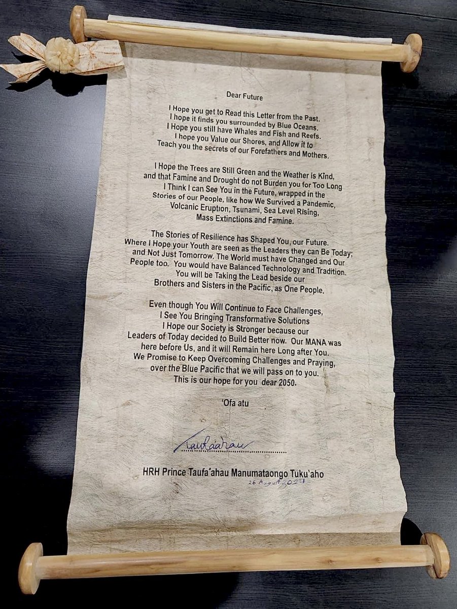 ElizabethVKite's tweet photo. In his inaugural speech at the High-Level Intergenerational Dialogue with @antonioguterres , 11-year-old Prince Taufa'ahau shared the dreams of today’s children for 2050, when the #BluePacificStrategy is hoped to be fully realized. #PIFLM53 1/2 https://t.co/VXNZPsMD8p