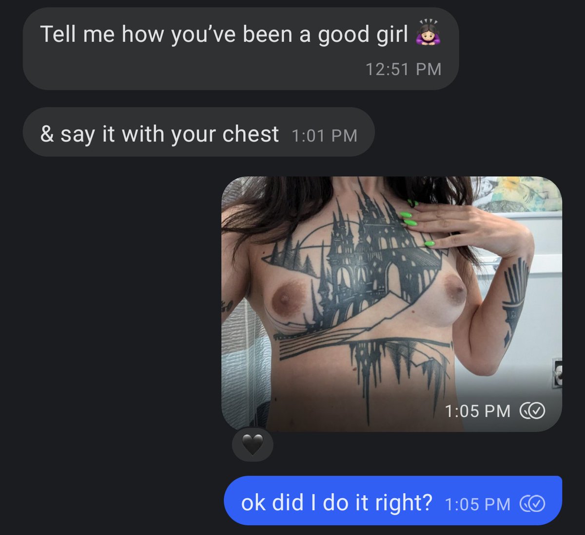 just a regular text conversation between <a href="/AdoriPersephone/">San Francisco Dominatrix ✺ Goddess Persephone</a> and I 😇🖤✨