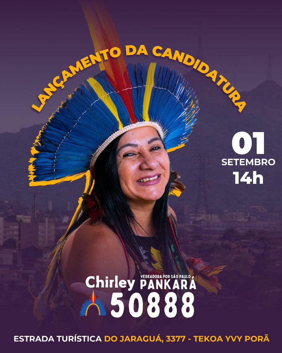 Convoco todas, todos e todes para o lançamento da minha candidatura à vereadora por São Paulo! É hora de mostrarmos nossa força, de nos unirmos por uma cidade que inclua a todos, respeite as diversidades e valorize as nossas raízes e culturas. Nunca mais uma São Paulo sem nós!