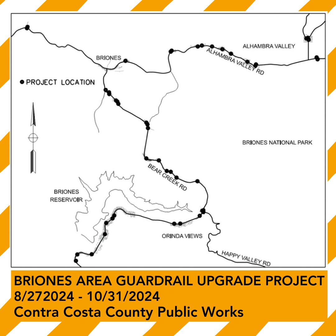 cityofmartinez's tweet photo. Briones Area Guardrail Upgrade Project: 8/27-10/31/2024, Monday-Friday, 8am-5pm, weather permitting (excluding holidays). Drivers should expect delays of up to 10 minutes through the #construction zone. Contra Costa Cnty Public Works project. More info @
https://t.co/8w2VdW8PT0 https://t.co/A9wkrLVWVI