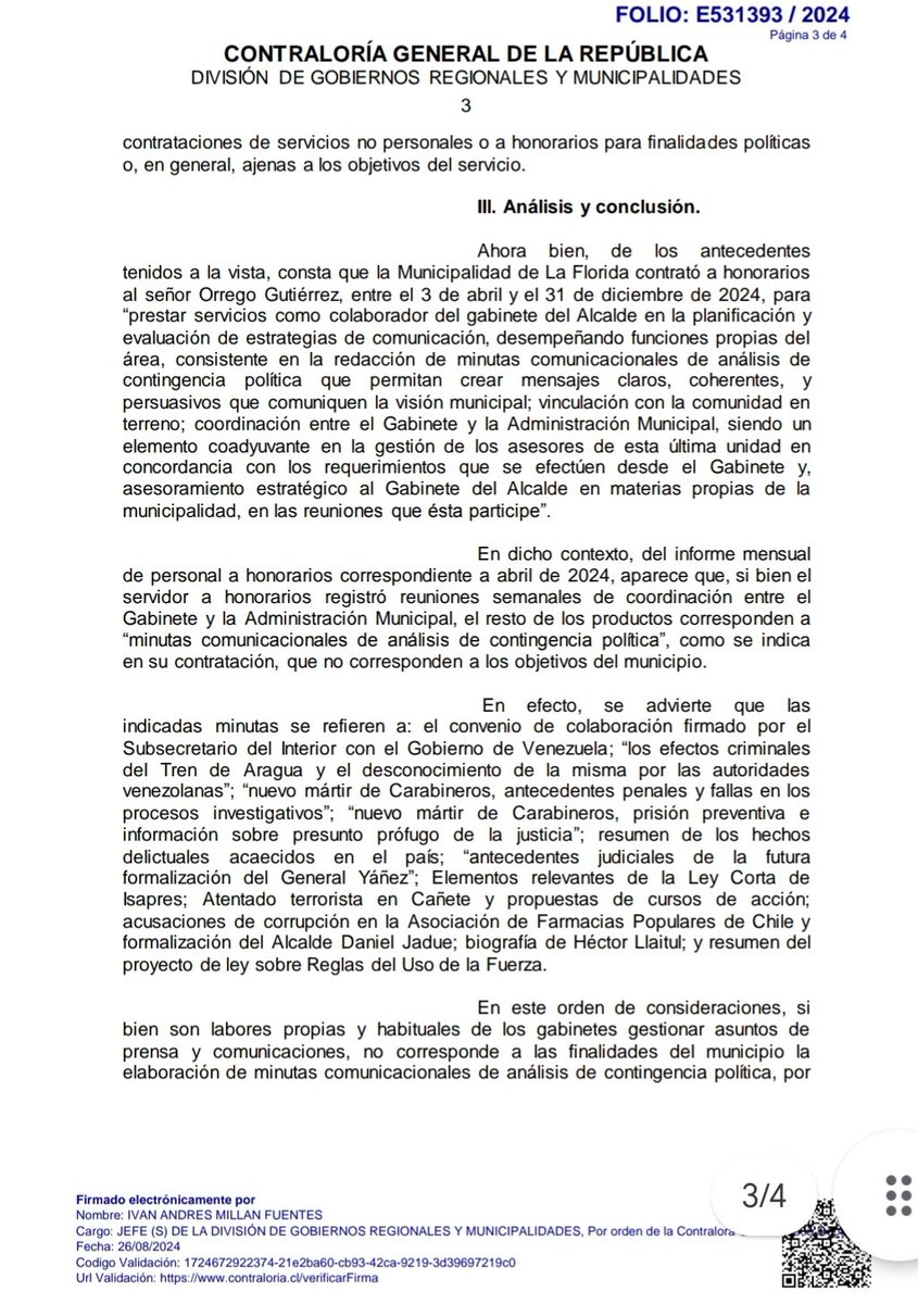 RodRettig's tweet photo. Francisco Orrego la última vez que fui a Sin Filtros me ofreció combos en el estacionamiento. Hubo testigos varios de ello.

Todo, producto de que una semana antes y sin él presente, yo había criticado la contratación de él en La Florida por parte de Rodolfo Carter. 

Orrego me reprochó que no se habla de quién no está presente, olvidando absolutamente que lleva 3 años hablando de personas que no están, además de que un personaje público contratado por un candidato presidencial con platas públicas, es alguien respecto del cual sí se puede hablar sin que esté presente.

Desde entonces que no voy a Sin Filtros, y hoy la Contraloría ha rechazado la contratación de él fundado en argumentos que di en esa oportunidad.

Este es el candidato a Gobernador de la derecha. Un tipo que lo controlan sus emociones, que es violento y que es un operador político que profitó de platas públicas floridanas. 

Imaginen lo que haría en la Gobernación Metropolitana o cualquier cargo público.