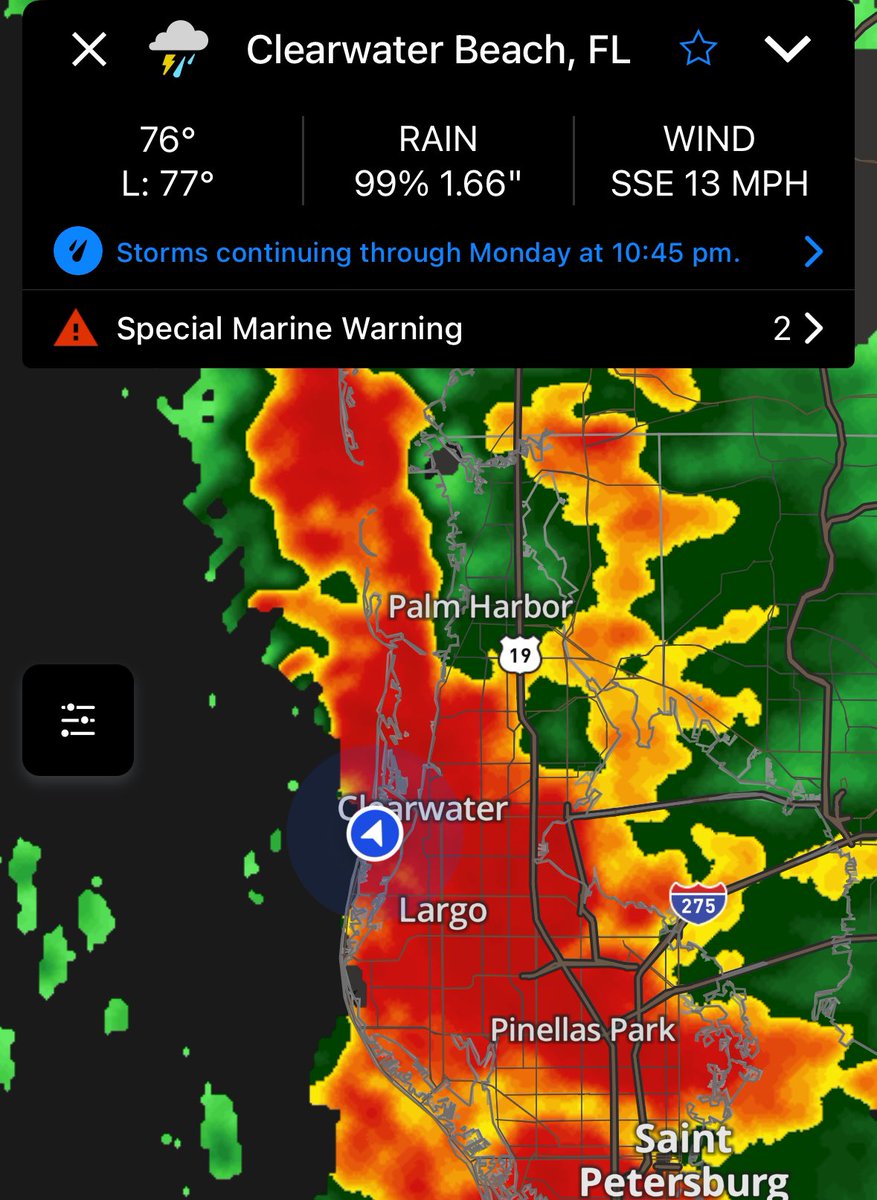 Fun times in Tampa Bay. It’s raining. Hard.