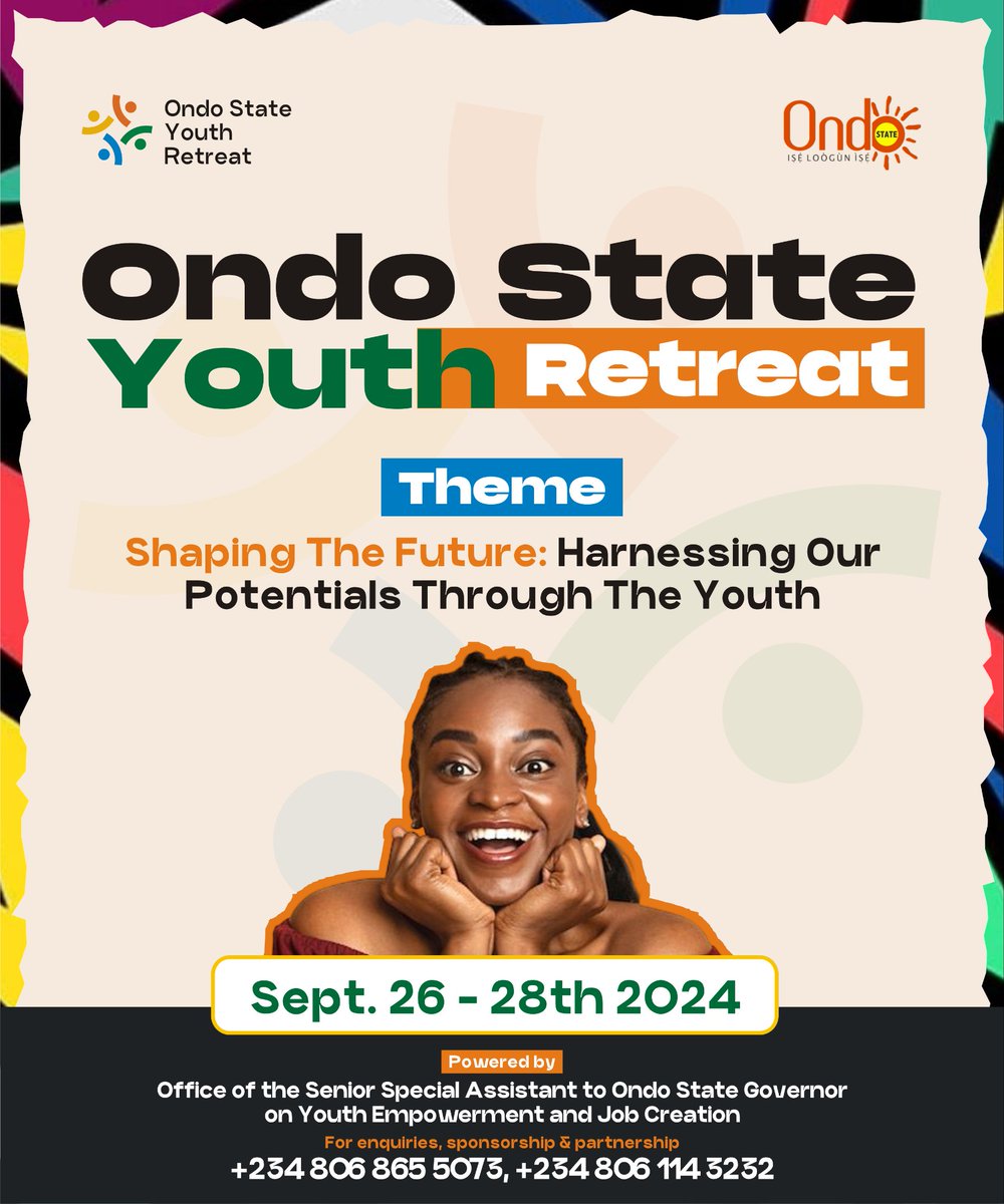 It is time for the Youth of Ondo State to come together and create a future plan for the State.

<a href="/OndoStateYouth/">Ondo State Youth Retreat</a> <a href="/ProjectOndo/">PROJECT ONDO</a>