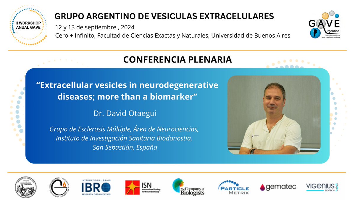 Conferencia plenaria del 1er Simposio ISN: Extracellular Vesicles in the Nervous System

#isev #evs #exosomes #exosomas #extracellularvesicles #vesiculasextracelulares #membrane #ectosomes #ectosomas #science #ciencia #workshop #eventoscientificos #scientificevents #argentina