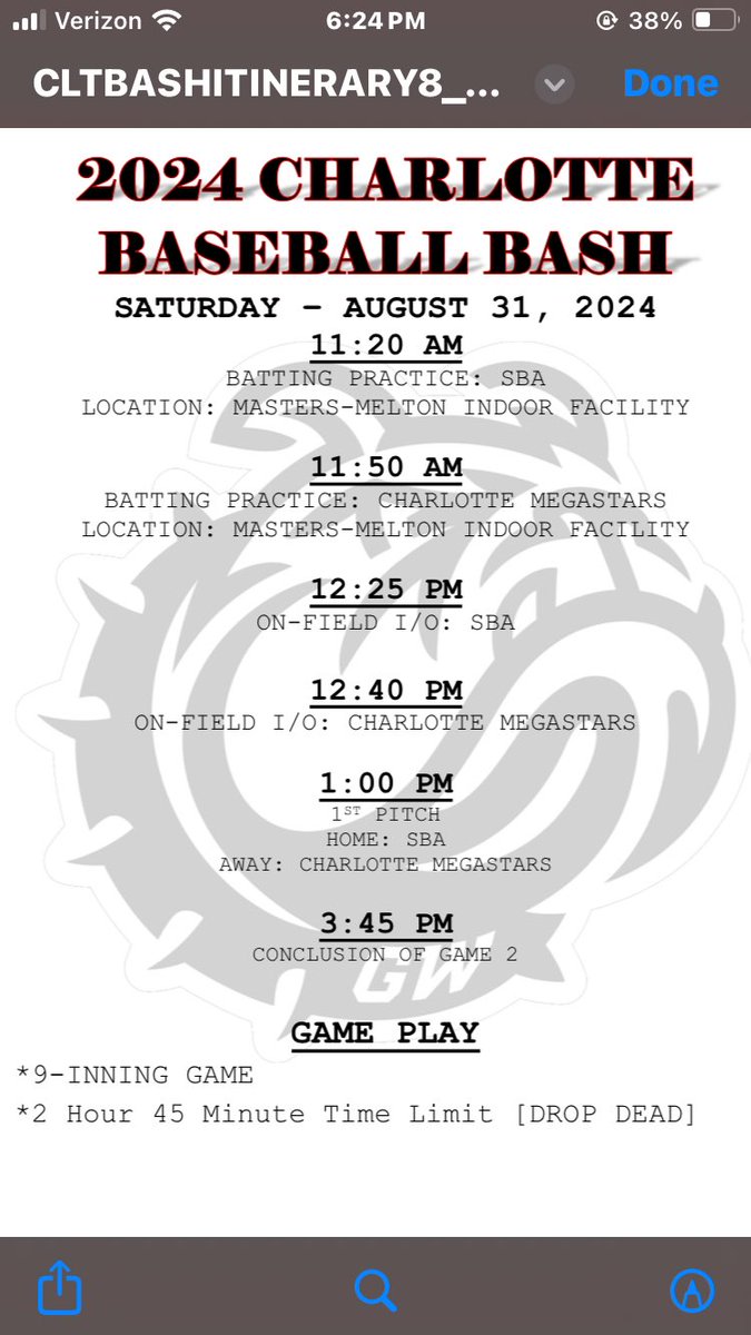 Megastarbasebal's tweet image. 2025 Charlotte Megastars 
Gardner Webb Showcase