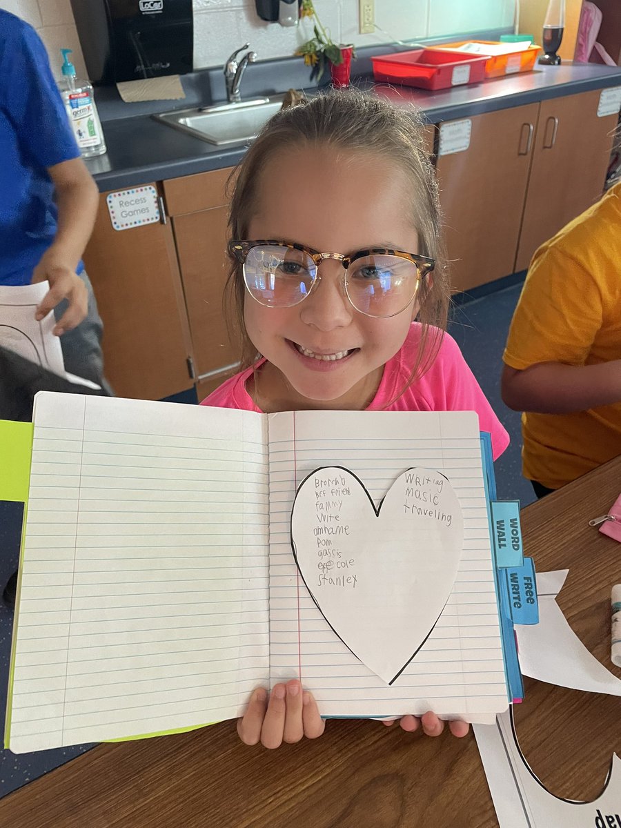 Today we read The Best Story and thought about how sometimes authors face challenges with ideas when they write. Then, we made a heart map with all the things that are important to us💙 #AHL_AVID #TrustyHuskies