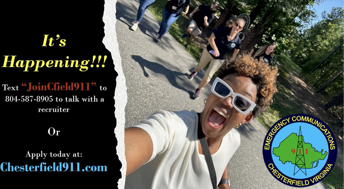 It's Happening‼️ Chesterfield ECC is hiring Emergency Telecommunicators, starting pay is $56,146 with a salary adjustment with previous experience! Paid training, and a benefits package!  #weare911 #wearehiringnow‼️‼️