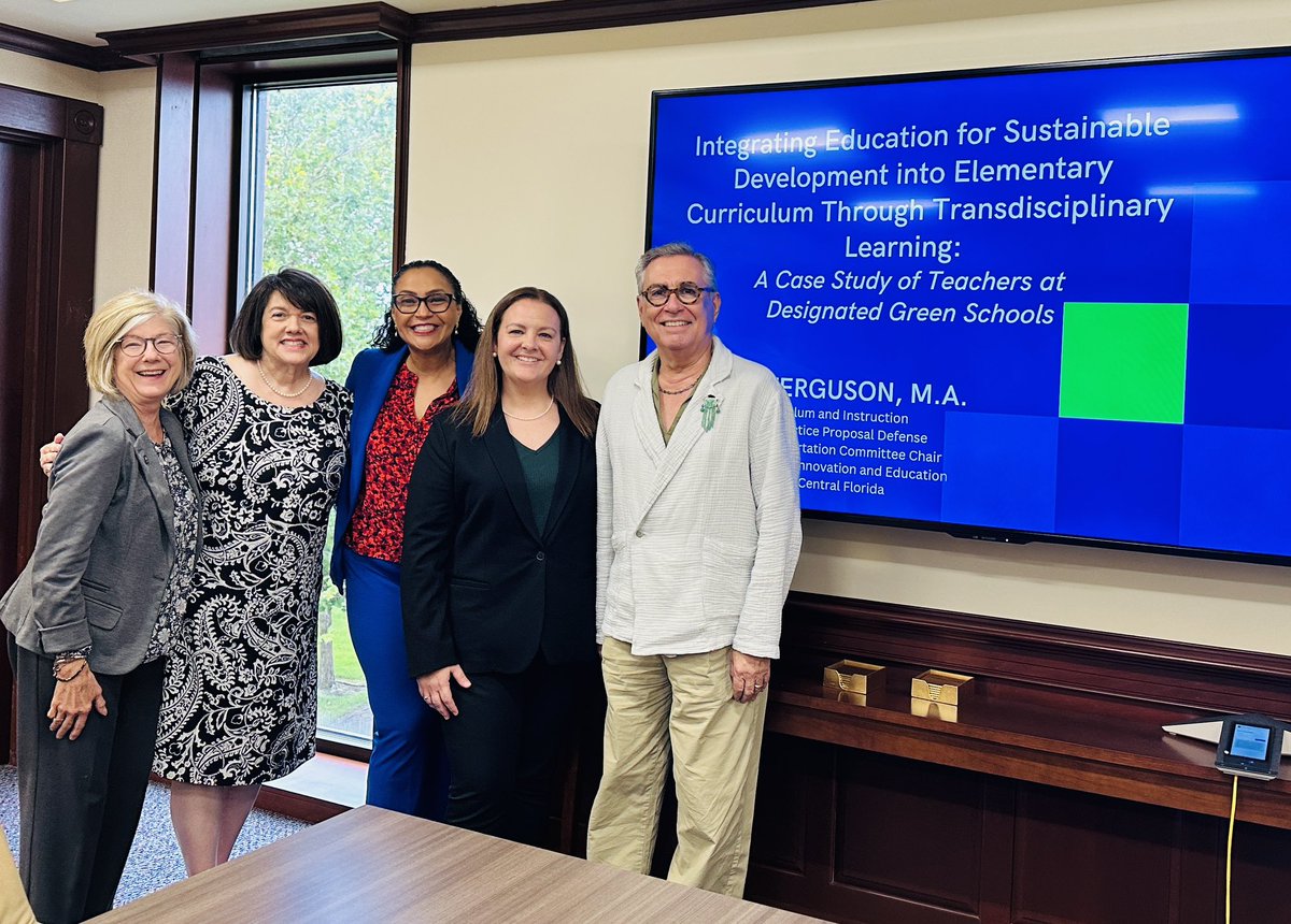 Ferguson_OCPS's tweet photo. Proposal defense is in the books! ✔️ Let the research begin! Shout out to the BEST committee ever: @ElsieOlan, @sherronkr, #DrPuig, and @maria_f_vazquez. I’m so lucky to have your support!
@UCFGradStudies @UCFKnights @UCF @ucf @UCFCCIE https://t.co/B7cMv3vZ3K