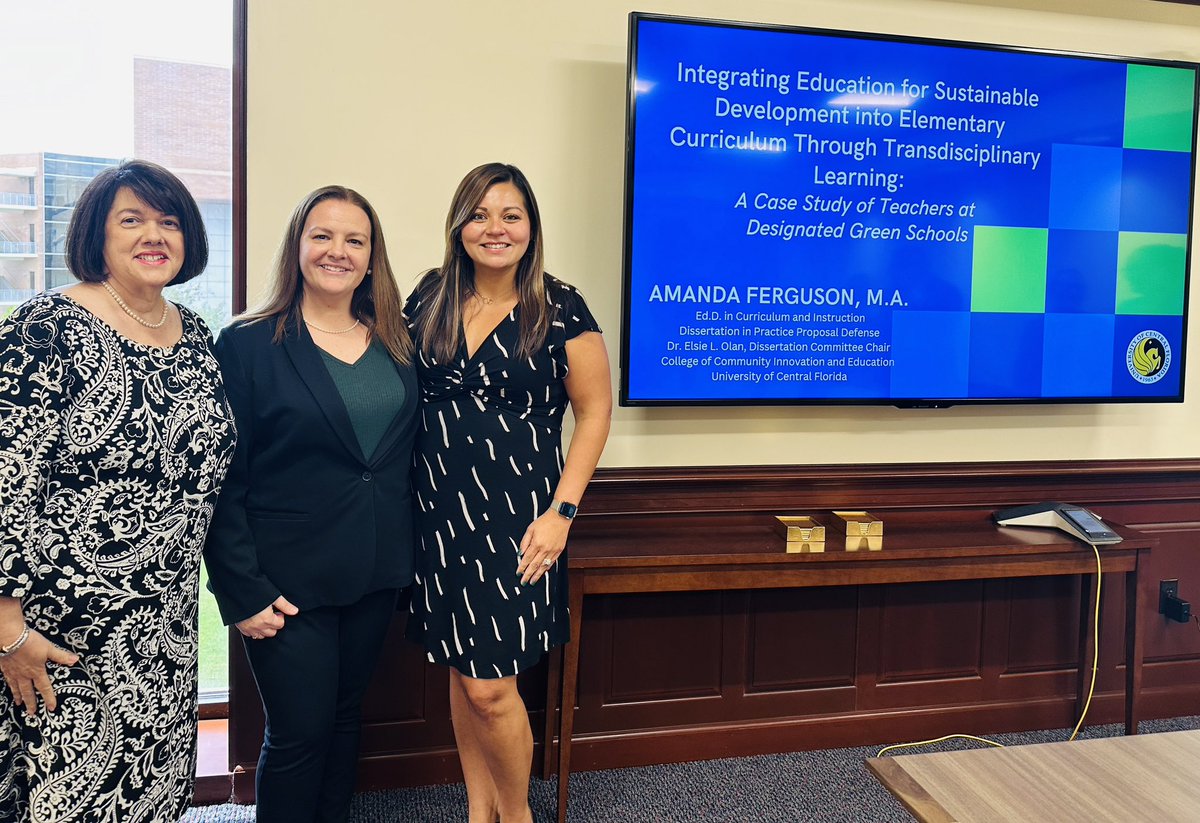 Ferguson_OCPS's tweet photo. Proposal defense is in the books! ✔️ Let the research begin! Shout out to the BEST committee ever: @ElsieOlan, @sherronkr, #DrPuig, and @maria_f_vazquez. I’m so lucky to have your support!
@UCFGradStudies @UCFKnights @UCF @ucf @UCFCCIE https://t.co/B7cMv3vZ3K