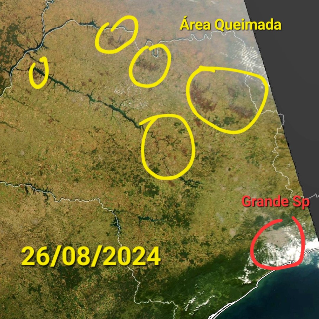 bbbrezenski's tweet photo. Pra quem está achando pouco o que aconteceu esses dias.

4 dias e queimaram uma área maior que a Grande SP.
4 dias de ATAQUE TERRORISTA.
4 dias de total descontrole.
4 dias de intoxicação grave.

E tudo isso foi tratado com desdém
Eu vi e tenho provas. https://t.co/QlD2ZX4OD8