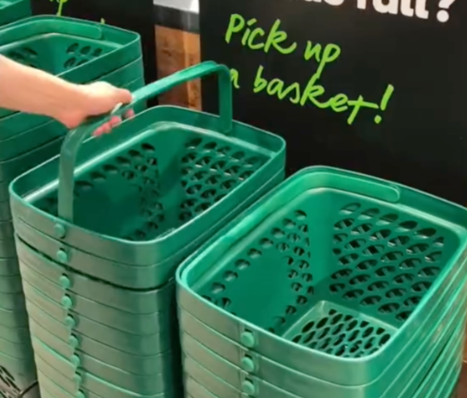 Further to my discussion with Adam just now... On the left? God-tier shopping basket handles. Can be carried in the crook of your arm. Comfortable. Convenient.

On the right? Hellbaskets clearly designed by someone who's never used a shopping basket in their life.