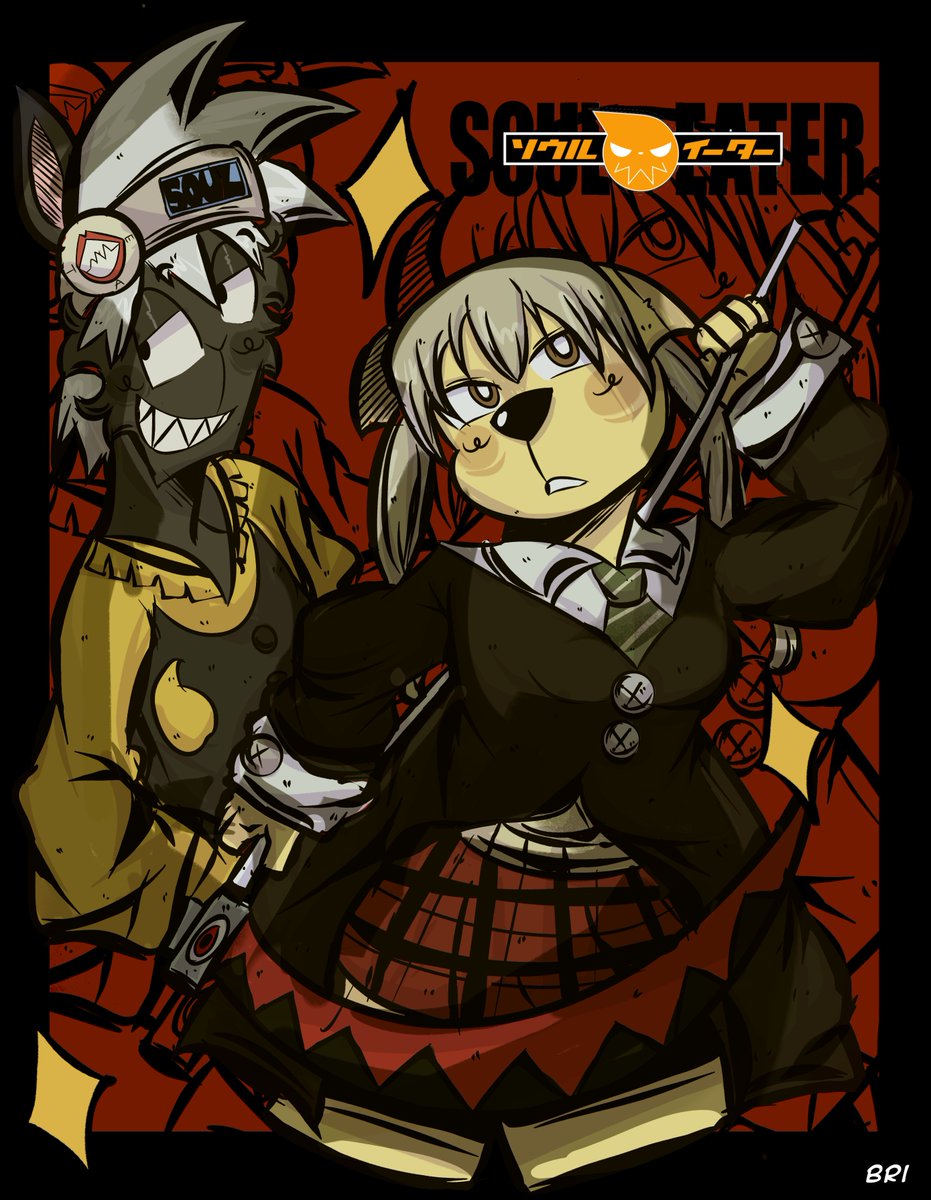 brizero3's tweet image. Marcy and zac as maka and soul from soul eater :DDD for some this idea reason popped up in my mind and i did it anyway e #art #ocart #digitalart #artist #myart #myartwork #souleater