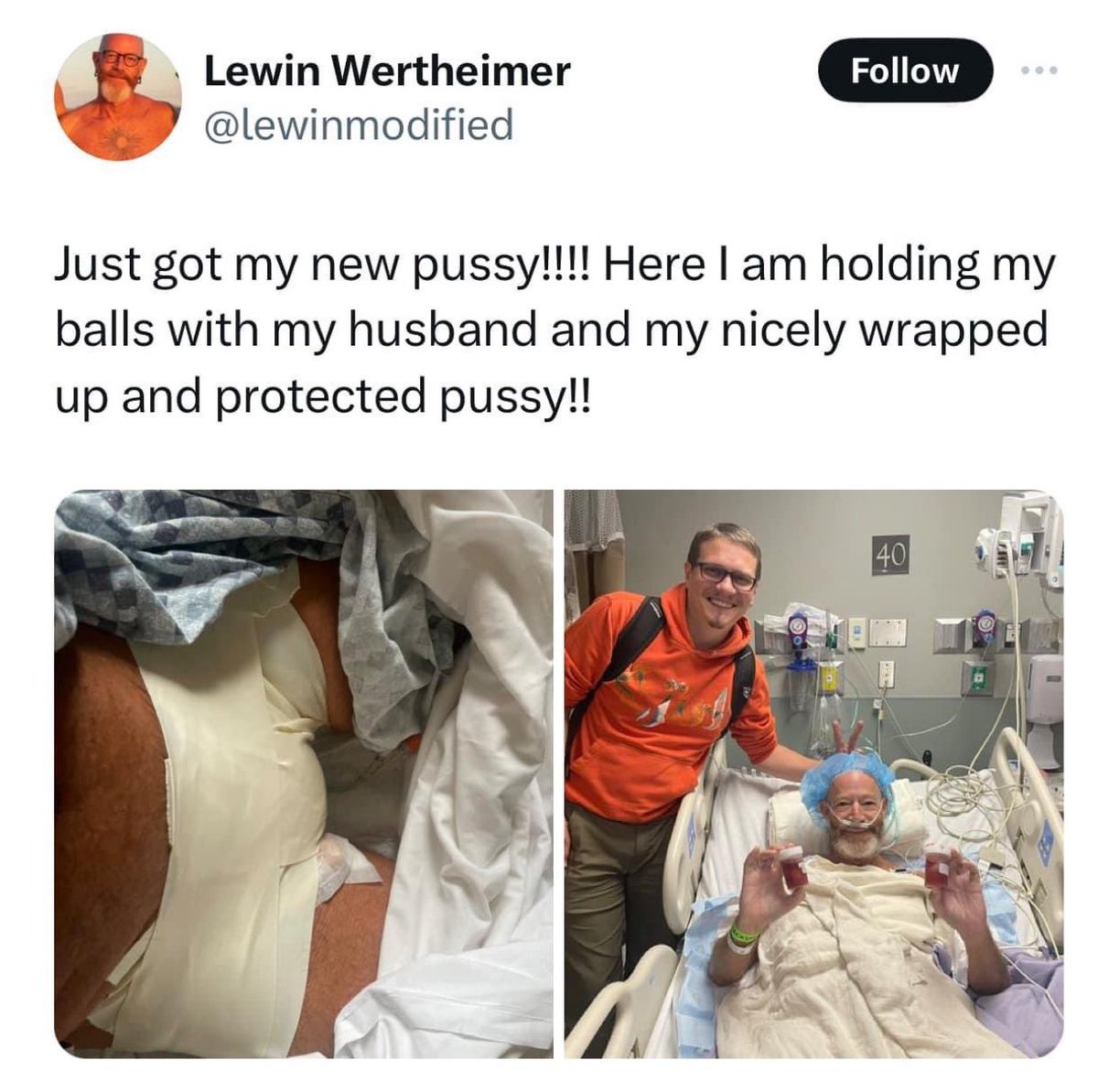 Il a été castré et il tient ses testicules dans ses mains. Le symbole d’une fin de civilisation… Que dire des chirurgiens qui font ça ?