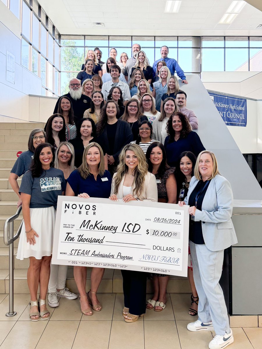 McKinneySTEAM's tweet image. STEAM Ambassadors had the opportunity to learn all about the vision of #STEAM education in TX, practice #STEMFluencySkills & #EngineeringDesignProcess & meet a valued community partner and our title sponsor @NOVOSFiBER! Thank you for investing in #myMISD #CuriousCreativeConnected
