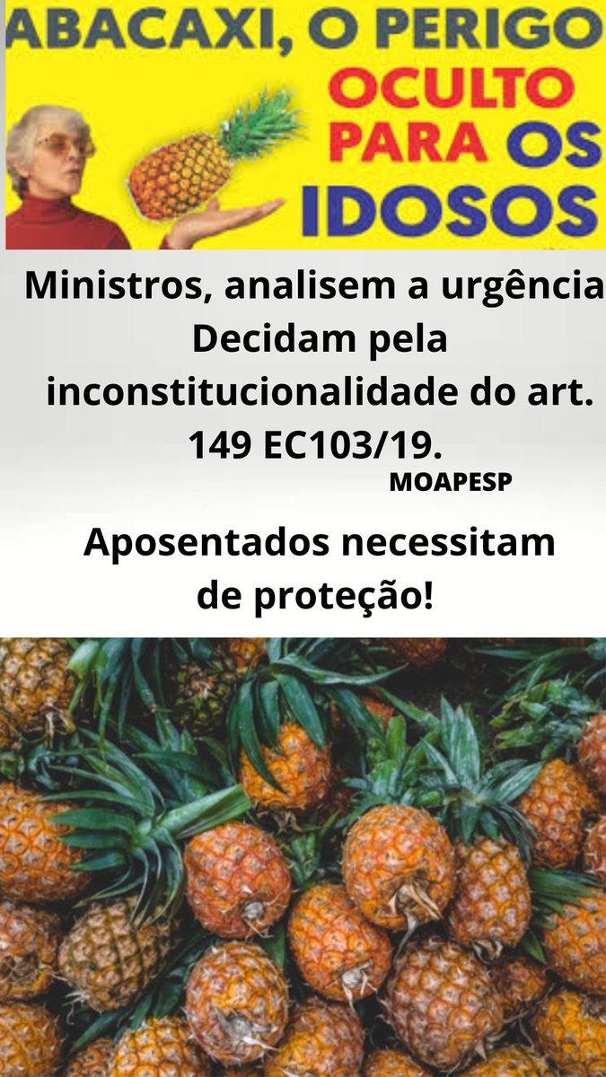 <a href="/RosauraConceio2/">Rosaura Conceição</a> <a href="/STF_oficial/">STF</a> <a href="/gilmarmendes/">Gilmar Mendes</a> <a href="/LRobertoBarroso/">Luís Roberto Barroso</a> <a href="/alexandre/">R.s</a> <a href="/nunesmarquesk/">Kassio Nunes Marques</a> <a href="/MinAMendonca/">André Mendonça</a> <a href="/Cristianozaninm/">Cristiano Zanin Martins</a> <a href="/FlavioDino/">Flávio Dino 🇧🇷</a> Nossa aposentadoria é o pão 🍞 nosso de cada dia. Esperamos o resgate da apreciação da ilegitimidade do art.149 da EC103 do Sr. Ministro <a href="/gilmarmendes/">Gilmar Mendes</a> 
<a href="/STF_oficial/">STF</a>
<a href="/LRobertoBarroso/">Luís Roberto Barroso</a>
<a href="/alexandre/">R.s</a>
Valorizem Aposentados
#AposentadoriaHonrada