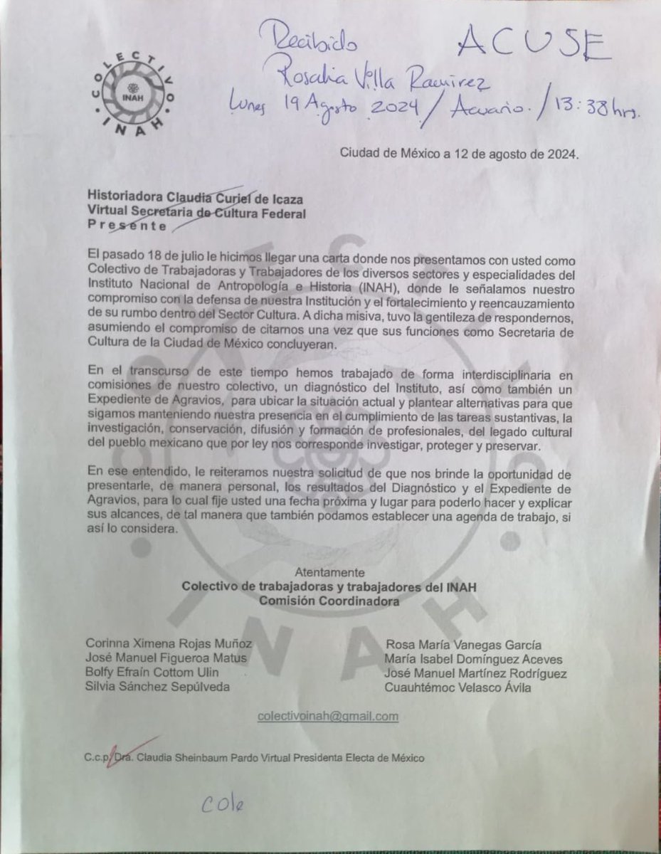 SALVEMOS_AL_INAH 
<a href="/Claudiashein/">Claudia Sheinbaum Pardo</a>  <a href="/ccurieldeicaza/">Claudia Curiel de Icaza</a>