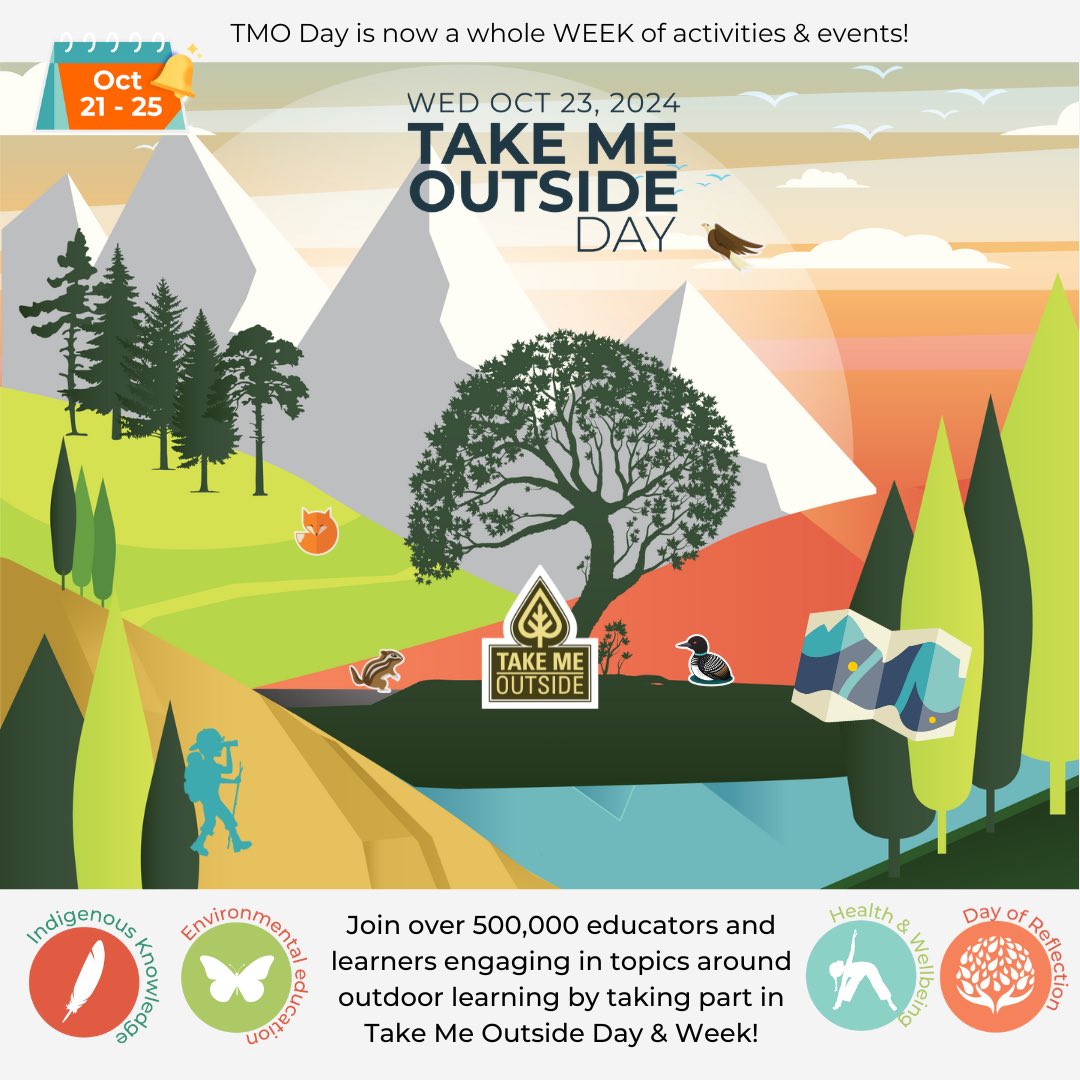 EDUCATORS have you signed your class up for Take Me Outside Day &amp; Week yet? 🌱📣 visit takemeoutside.ca/tmoday/