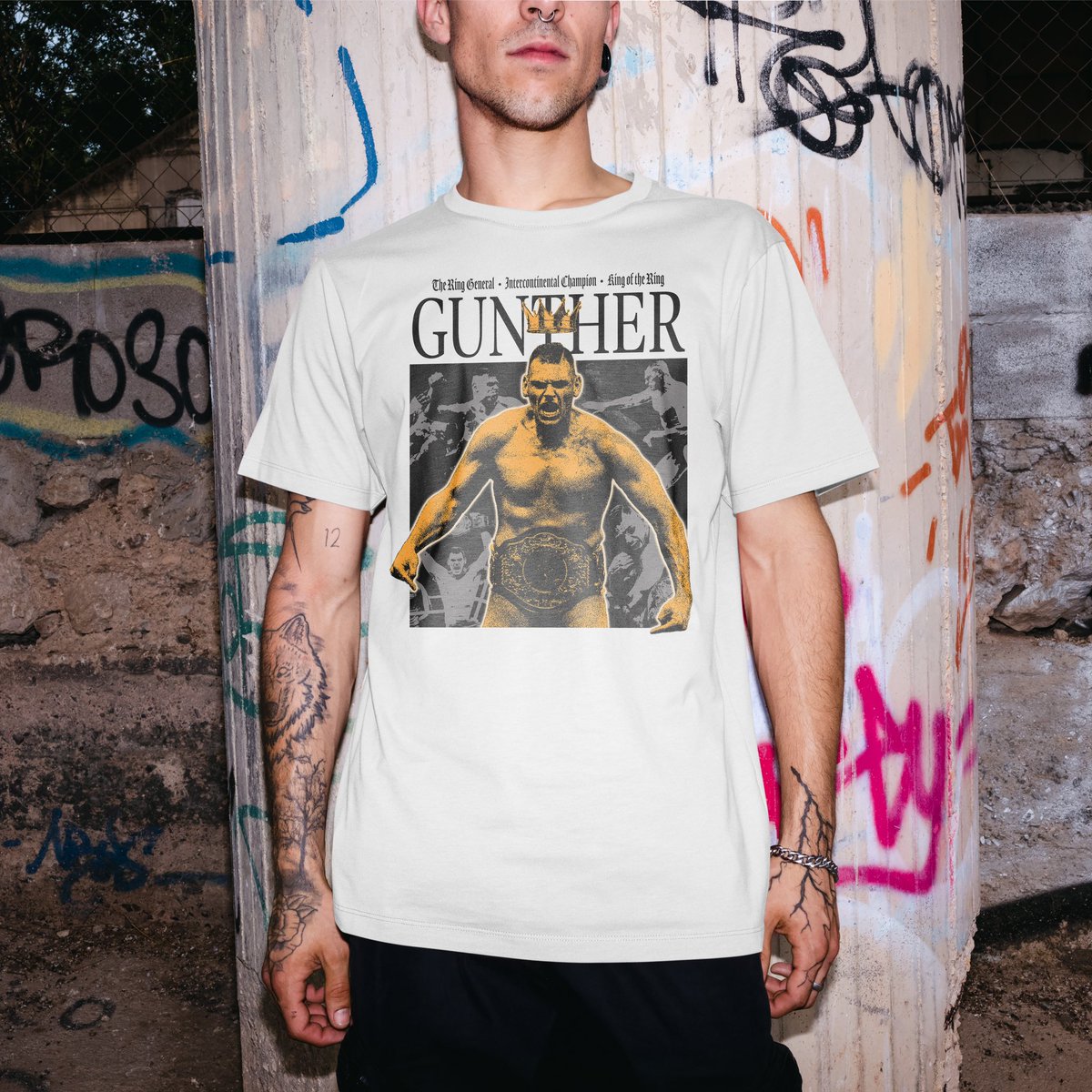 headfirstdesign's tweet photo. #Gunther King of the Ring Shirt designs are here 💥 just in time for #MondayNightRAW grab one right now in my store link below ⬇️ and show your support for the Ring General https://t.co/fVugGTTXtV