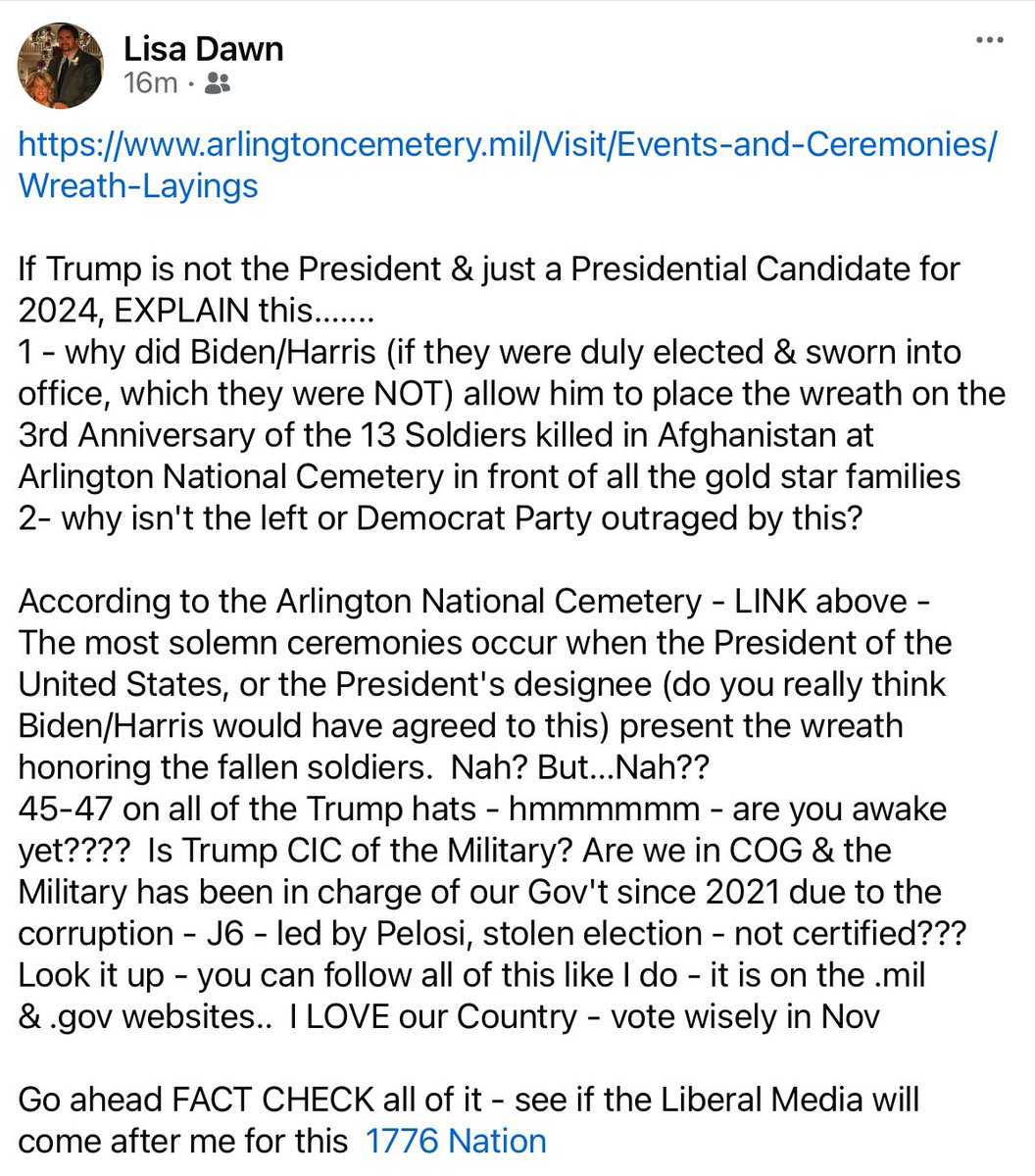 LisaMil72416994's tweet photo. @StormyJ_45 I posted this on FB - pretty sure I’ll be banned https://t.co/9oz9X1QuXj